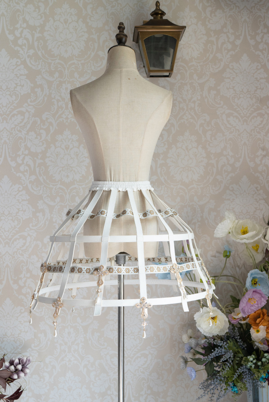 スカート CRINOLINE SKIRT Chiffon Love Mood, Gothic Fashion Crinoline Faux Leather and