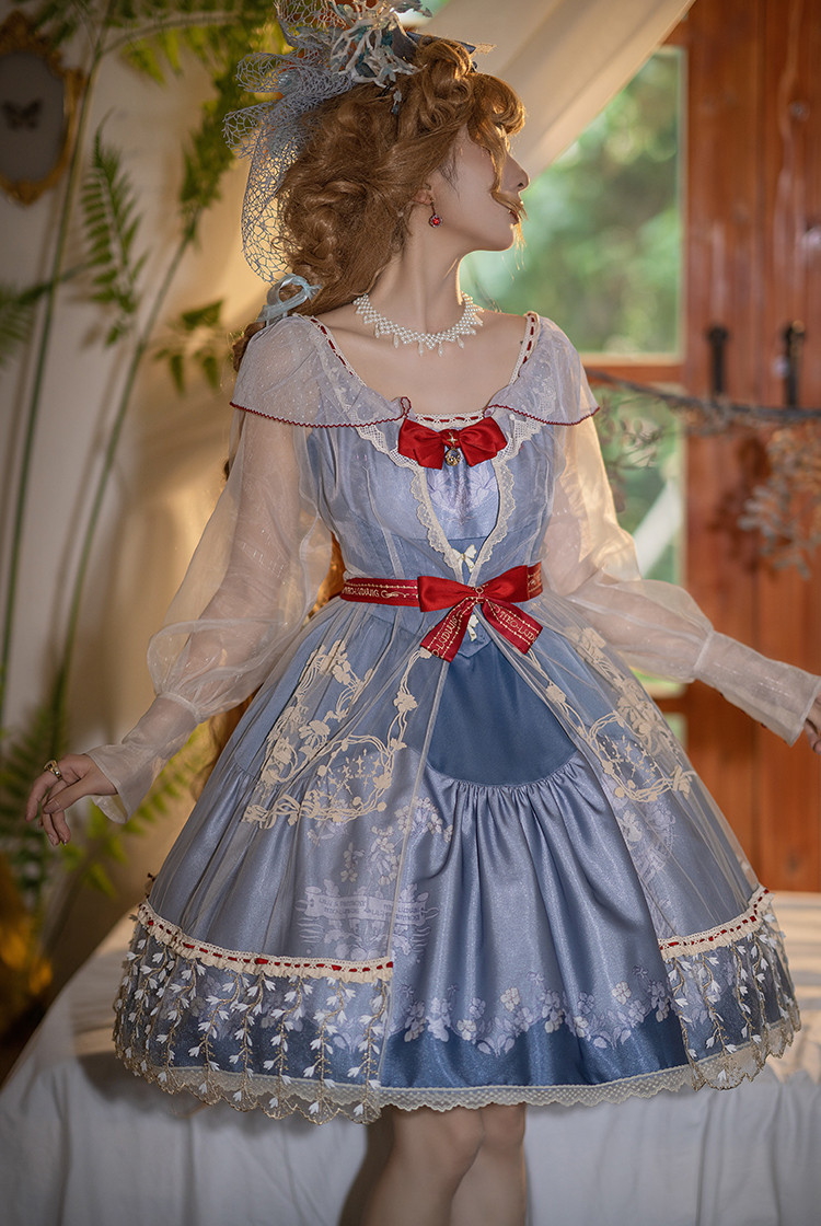Lily Primrose, Elegant Classic Lolita Fashion Flock Prints See