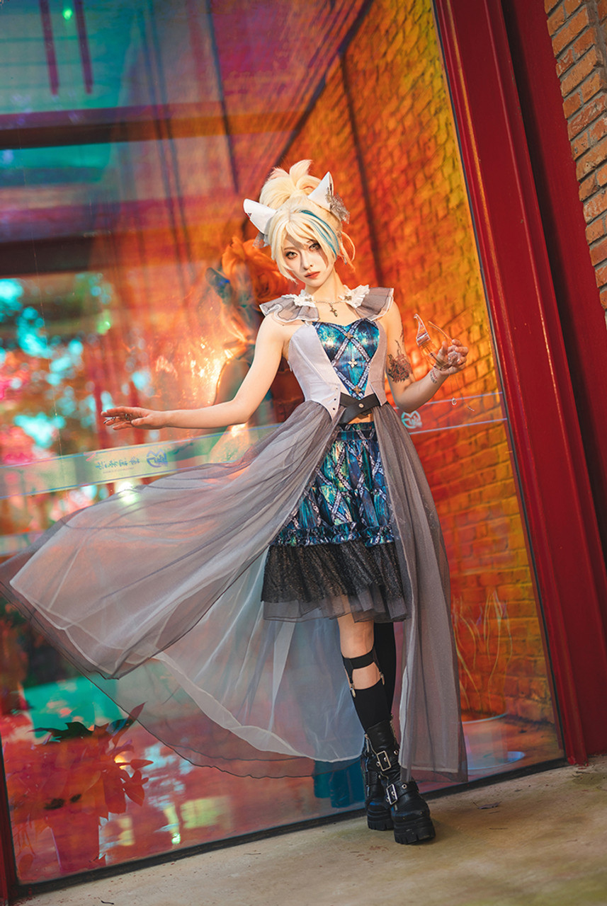 【AAKE】FRILL PIGMENT MIDI SK Code F, Cyber Punk Cool Fashion Casual Jacquard or Patterned