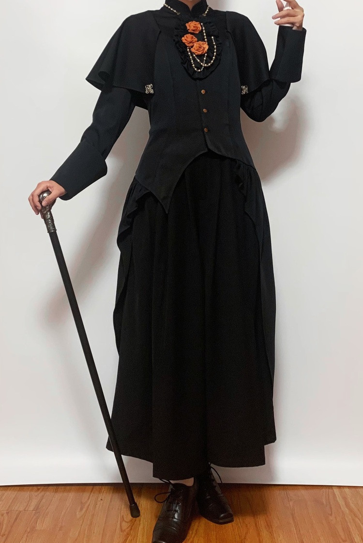 Mystery Archive, Gothic Dandy Fashion Mandarin Collar Keyhole