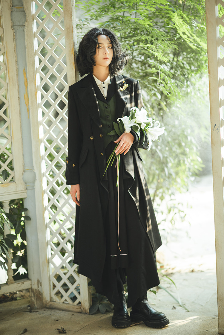 ジャケット・アウター vintage archive long coat Mystery Archive, Gothic Retro Fashion Long Sleeves Coat Dandy