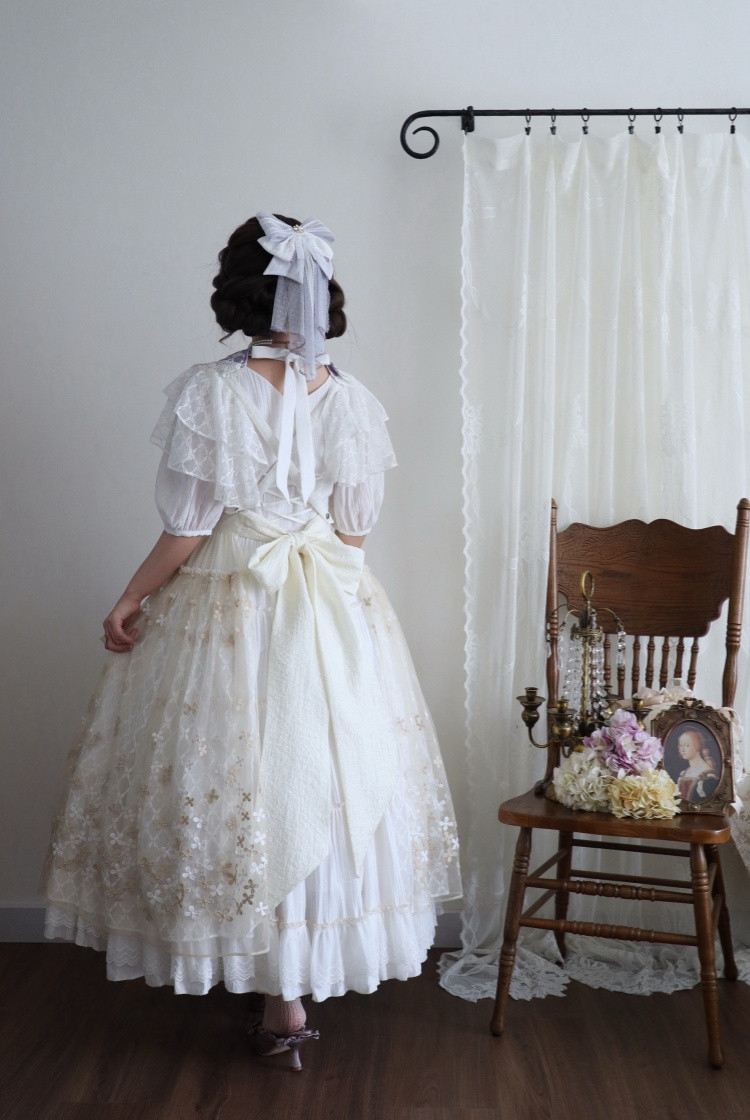 Cloud Souffle, Elegant Classic Lolita Fashion Hair Bow Handmade