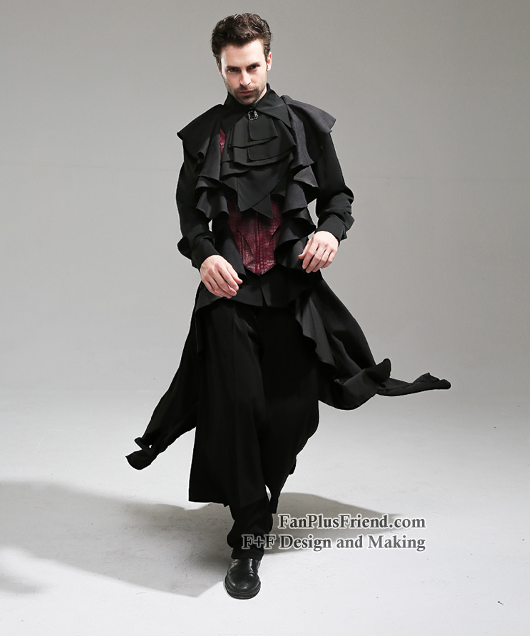 Draven Gothic Black Cotton Men's Corset