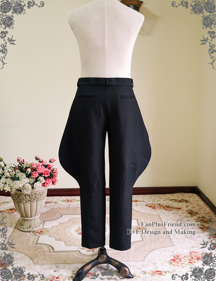Steampunk Riding Breeches Men Pants Military Retro Trousers Black Pants