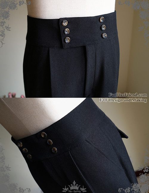 Vintage Mens Pants High Waisted Pants Black