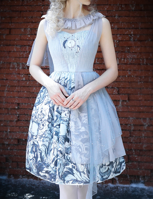 Model Show (Pale Blue + Light Grey Chiffon & Beaded Tulle Ver.)
(petticoat: UN00026)