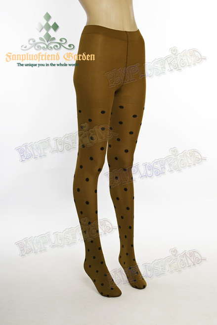 Casual Basic Dotted Legging Tights*Brown