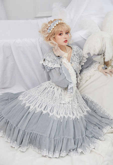 Under the Rose, Classic Lolita Chic Embroidery Tulle and Crepe Cotton ...