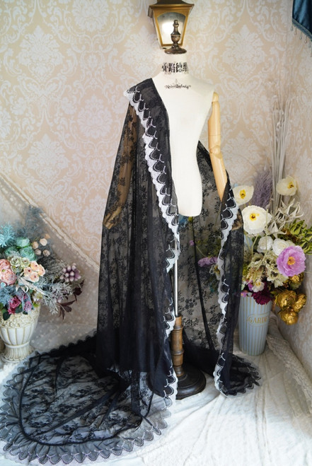 Women's Gothic Gorgeous Lace Floral Veil/Scarf