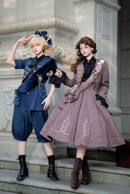 Model Show (Dark Blue & Rose Grey Ver.)
RIGHT (jacket: CT00236N, shirt: TP00219, skirt: SP00248)
LEFT (jacket: CT00359, vest: TP00218, breeches: SP00247)
*other items in picture, NOT for sale.