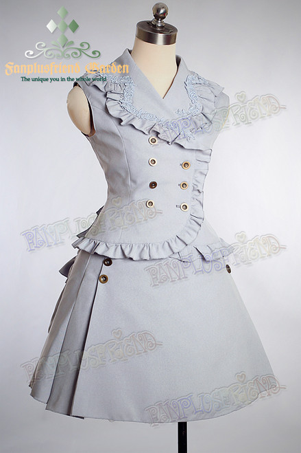 Front View (Greyish Blue: tender fleece BC012#7)
(skirt: SP00036)
