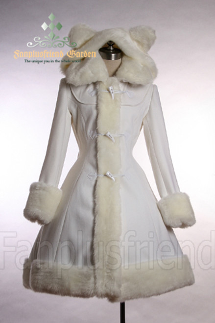 Cutie Gothic, Sweet Lolita: Bear Ears Hood Wool Coat