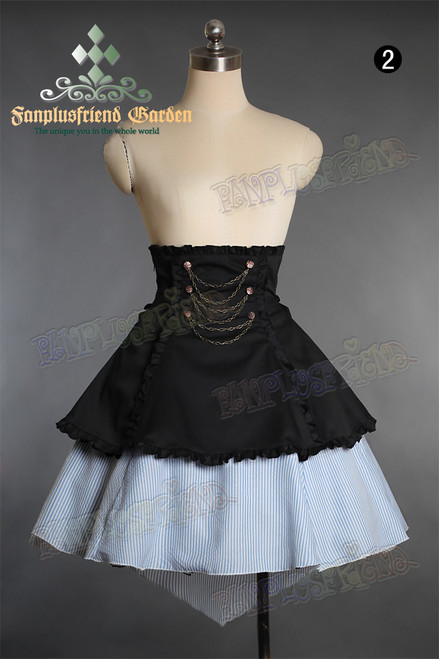 SOLD OUT: Time Traveler Steampunk Lolita Coattail Double-Layer Skirt*2color