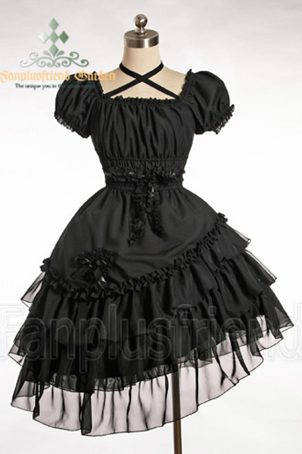 SOLD OUT: Pirate Lolita Bias Tiered Frill Trimmings Dress&Hair Dress