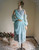 Front View when Skirt Piece tied on waist (Pale Blue + Mint Blue Chiffon Ver.)