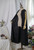 Sorcerers G4, Gothic Retro Academic Scholastic Wizard Fashion Black Sleeveless Hooded Gown Suedette Maxi Cape Long Mantle Hoodie Cloak