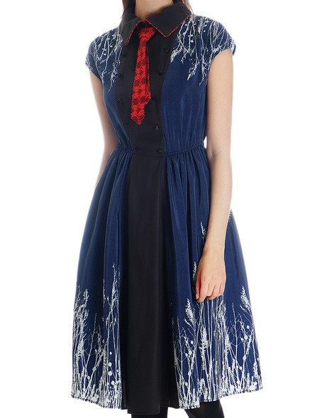 Vintage Preppy Silk Dress Floral Dress One Piece Midi Dress