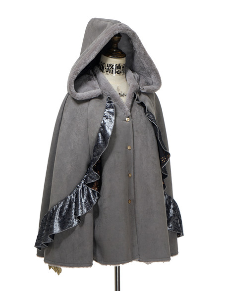 Cute Wings Ears Love Heart Hooded Short Cloak Coat