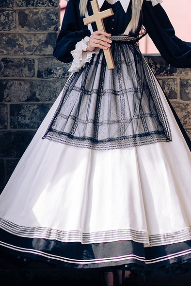 The Minder, Gothic Lolita Fashion Shoulder Straps Long Apron and