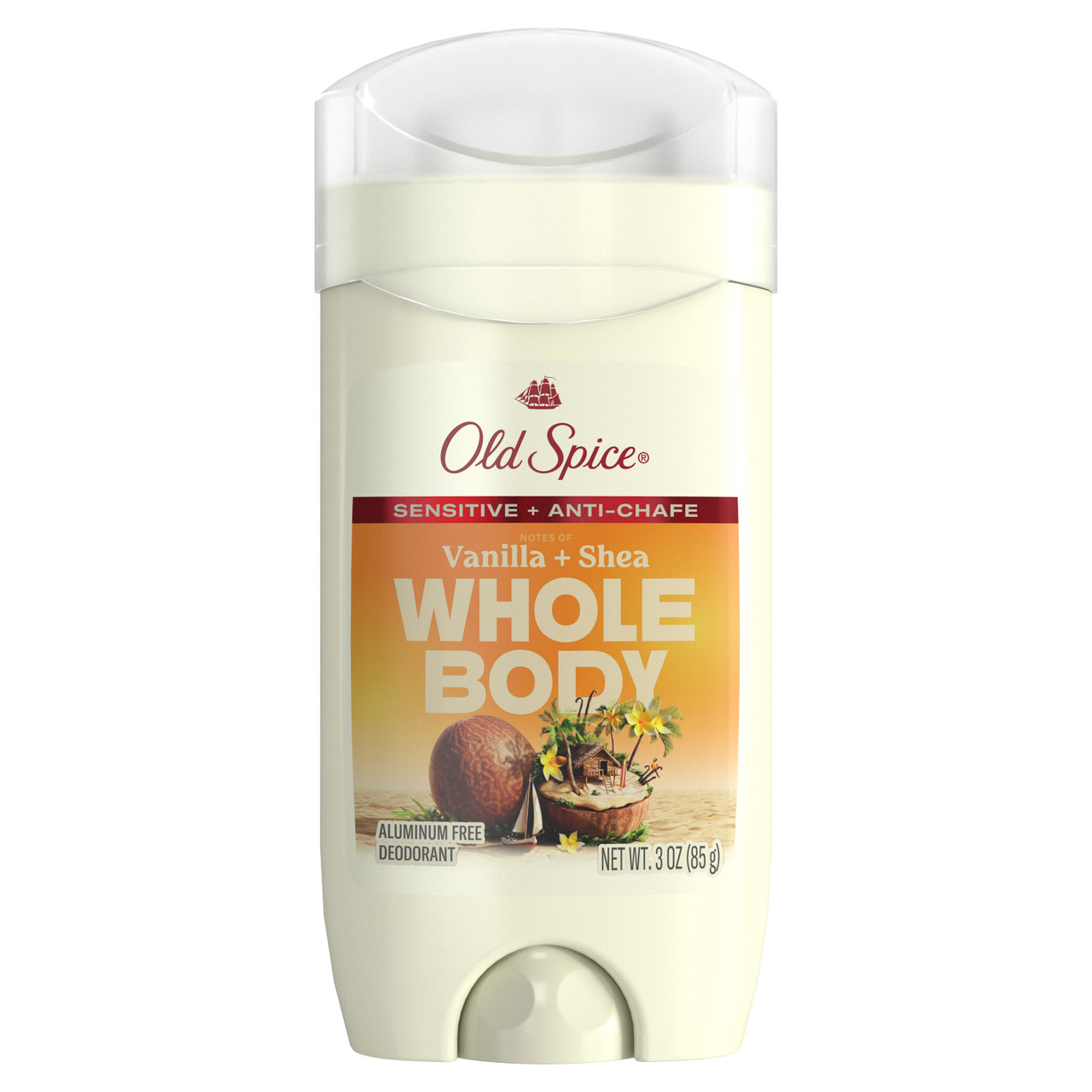Old Spice Whole Body Deodorant Aluminum Free Vanilla Shea Butter 3 Oz