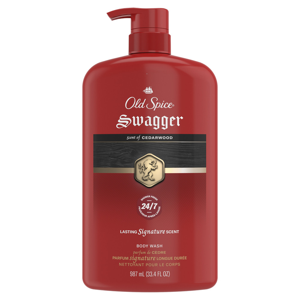 Old Spice Men's Body Wash Pump, Swagger Scent of Confidence, 987