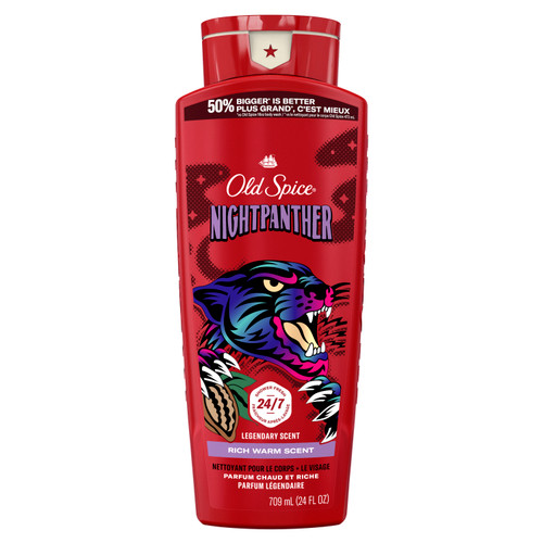 Old Spice Body Wash for Men, 24/7 Shower Clean, Nightpanther, 24 Oz
Front
