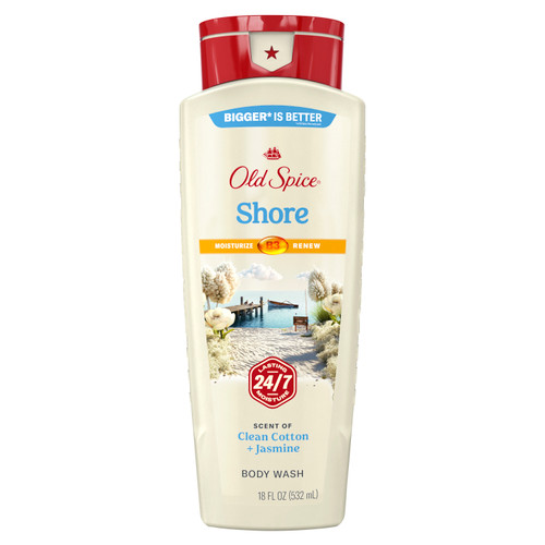 Old Spice Men's Body Wash for Men, Shore Scent, 18 Oz front side