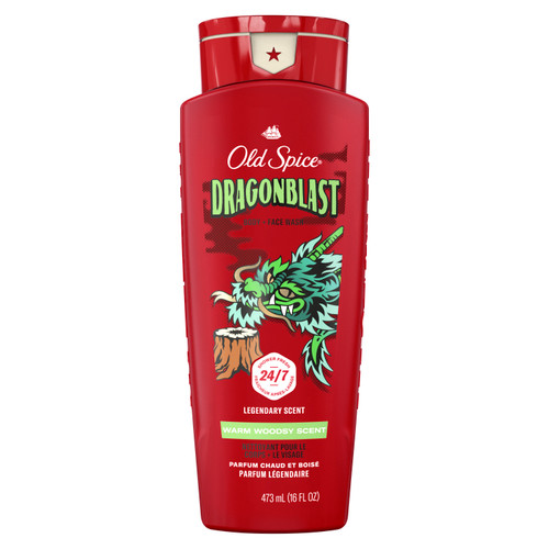 Old Spice Body Wash for Men, 24/7 Shower Clean, Dragonblast, 16 Oz
Front