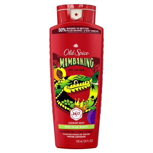 Old Spice Body Wash for Men, 24/7 Shower Clean, Mambaking, 24 Oz
front