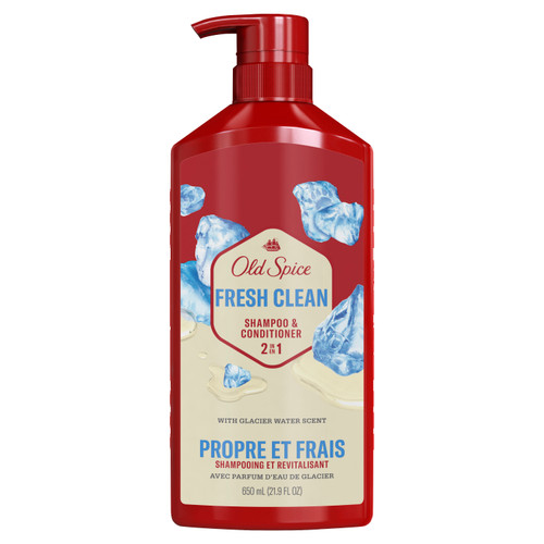 Old Spice Fresh Clean 2in1 Shampoo and Conditioner 21.9 Oz front