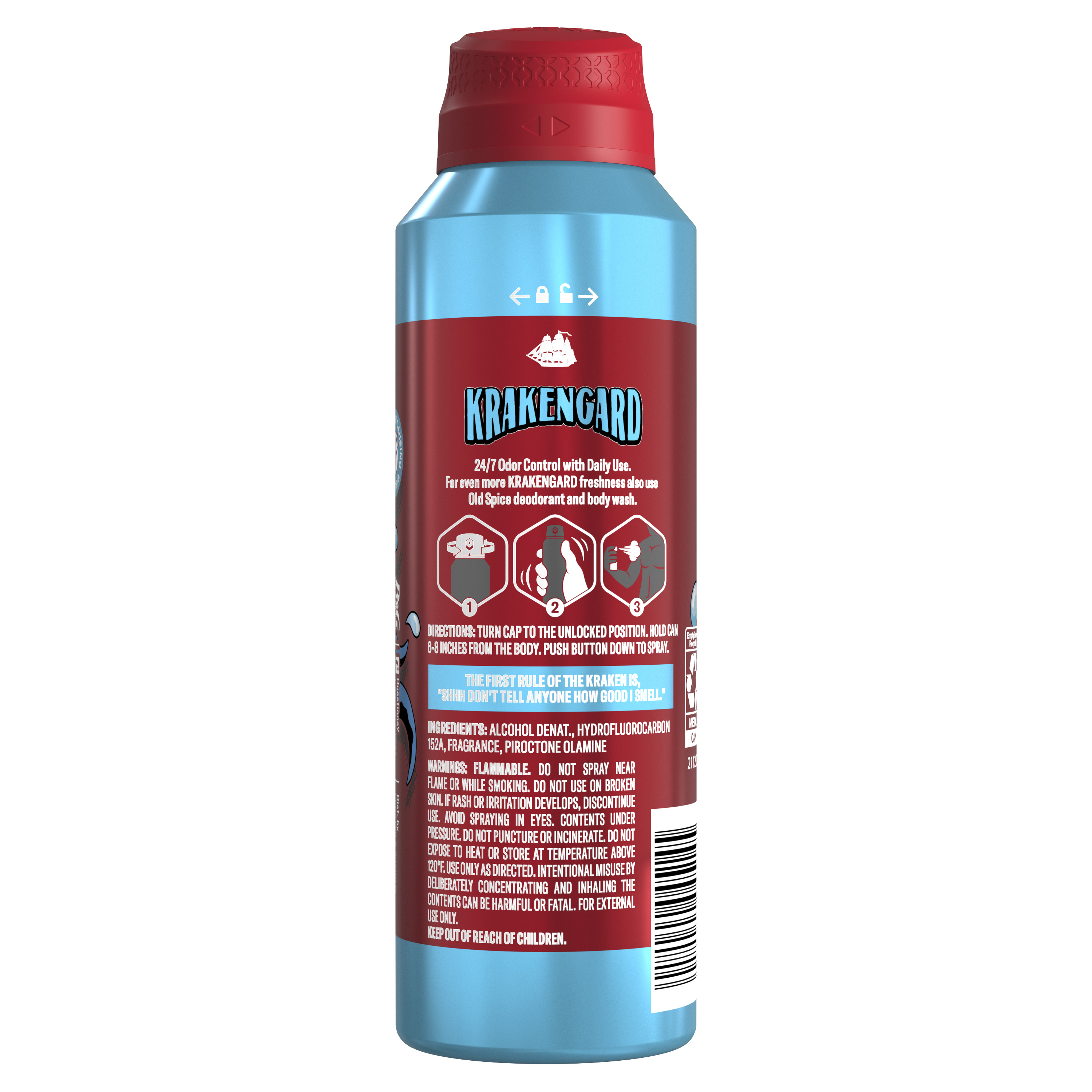 Old Spice Body Spray Deodorant, 24/7 Freshness, Krakengard back