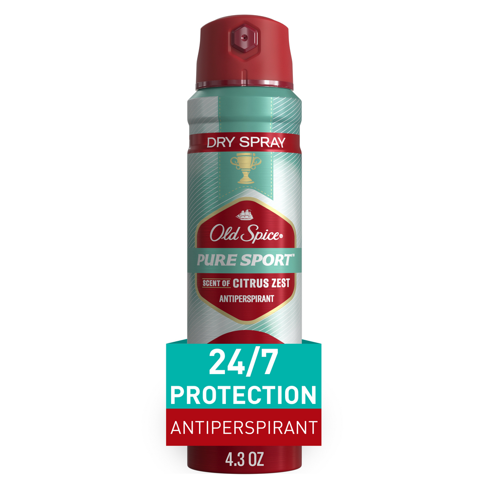 Old Spice Men's Antiperspirant & Deodorant Invisible Dry Spray, Pure Sport, 4.3oz
