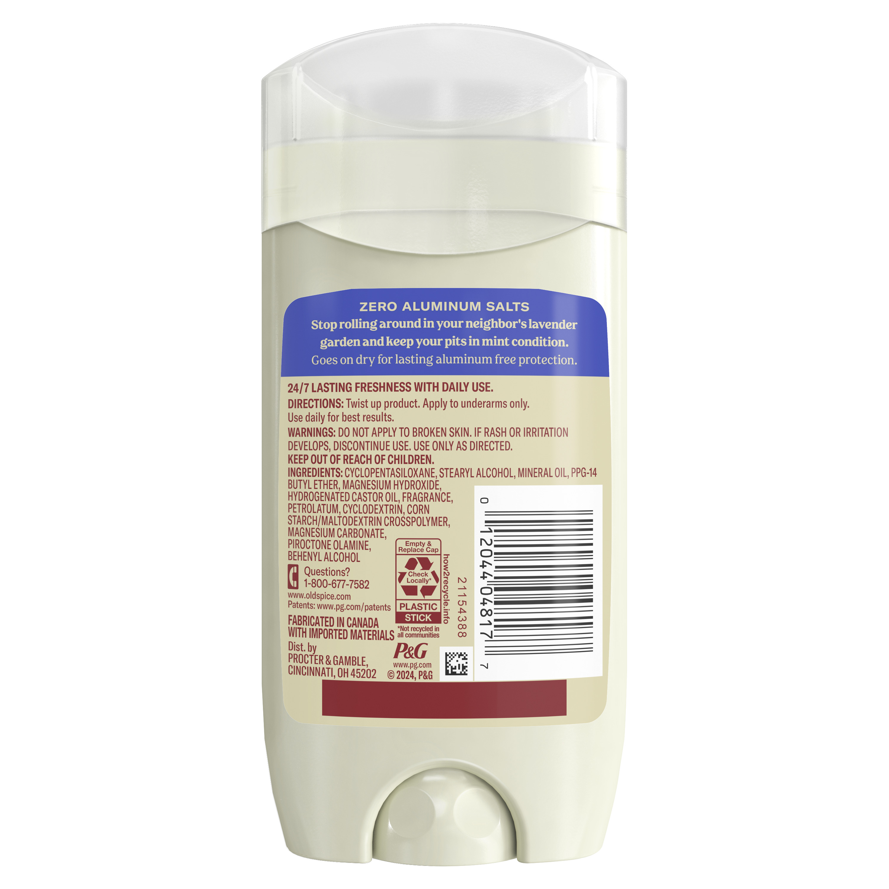 Old Spice GentleMan's Collection Deodorant, Lavender & Mint, 3.0 Oz
back
