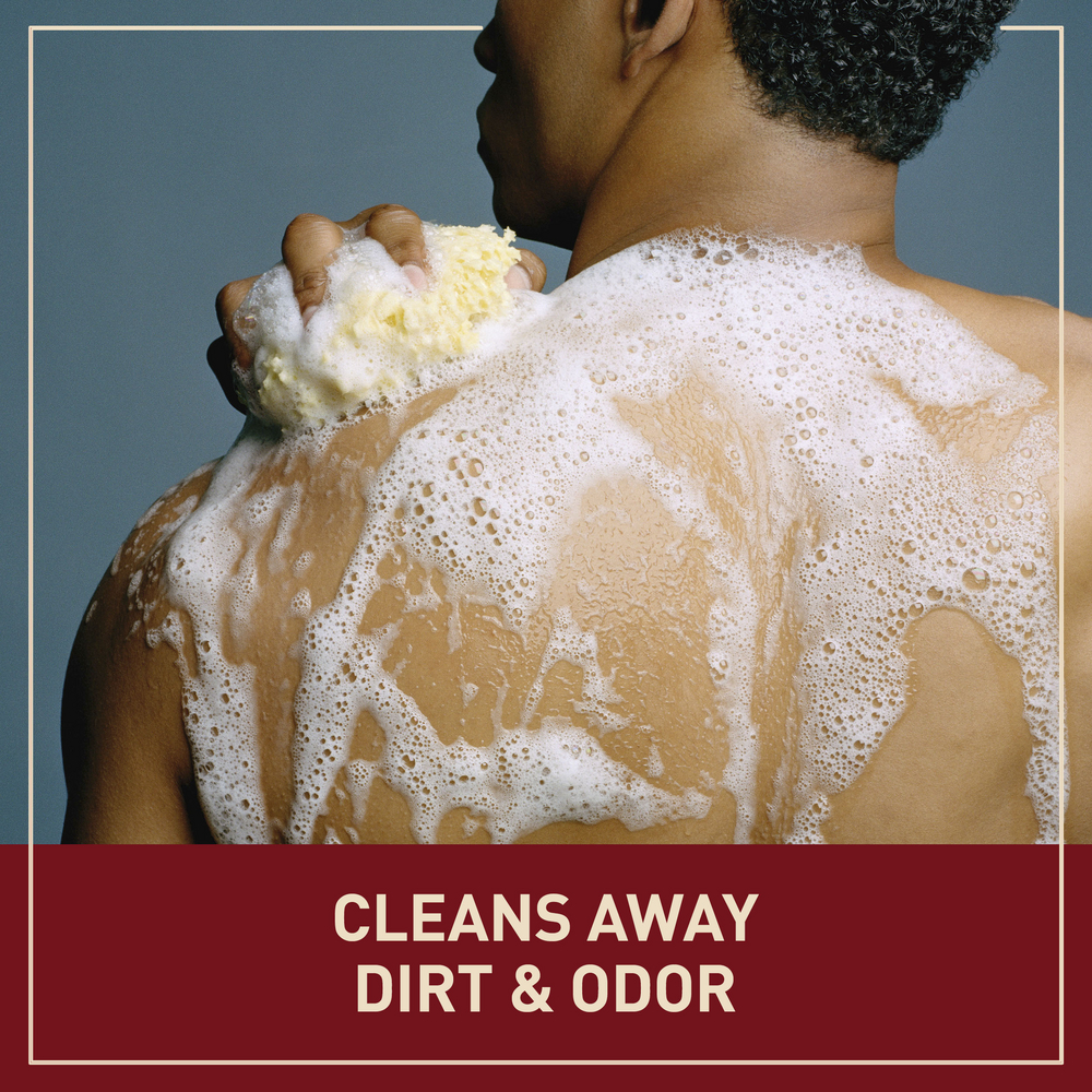 Old Spice soap cleans away dirt and odor