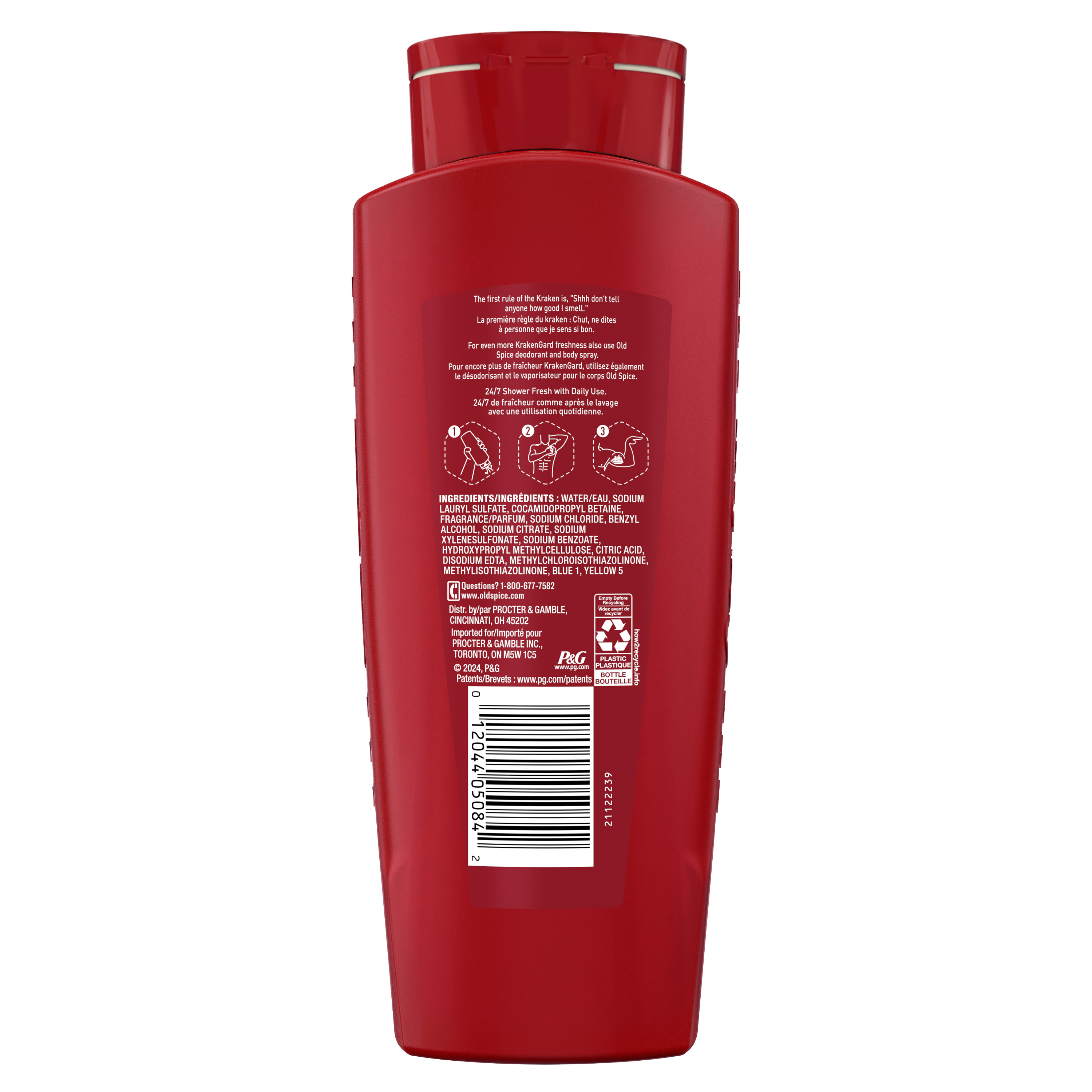 Old Spice Body Wash for Men, 24/7 Shower Clean, Krakengard, 24 Oz
Back