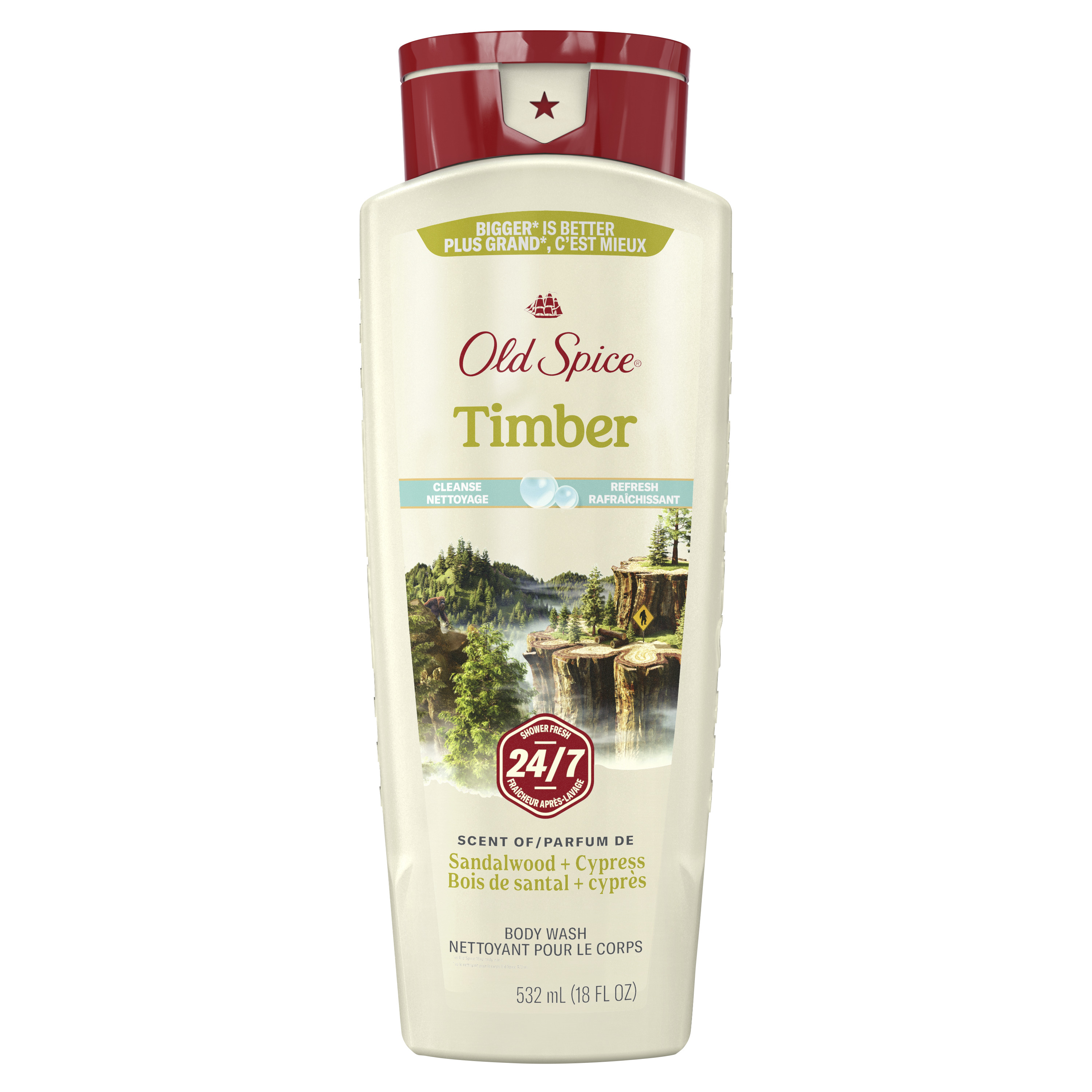 Old Spice Men's Body Wash for Men, Timber, 18 Oz