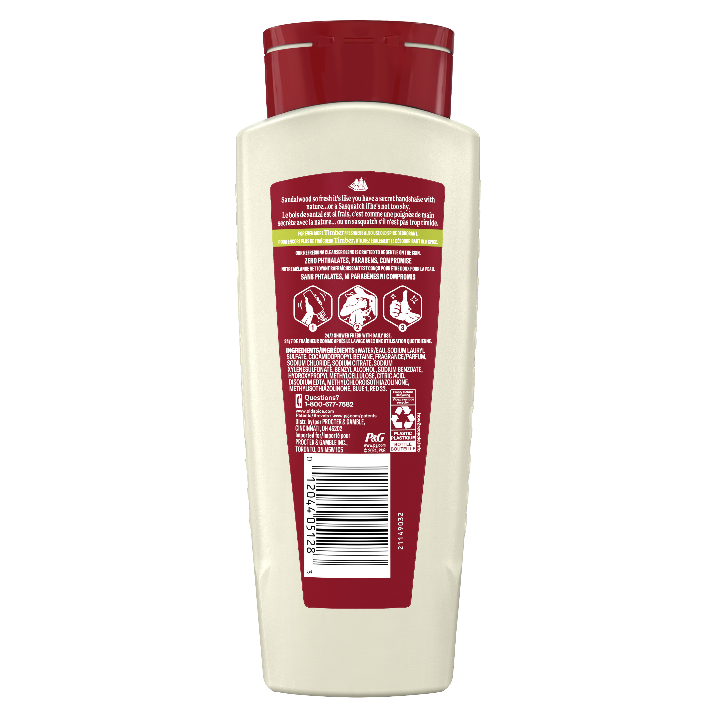 Old Spice Men's Body Wash for Men, Timber, 18 Oz
back