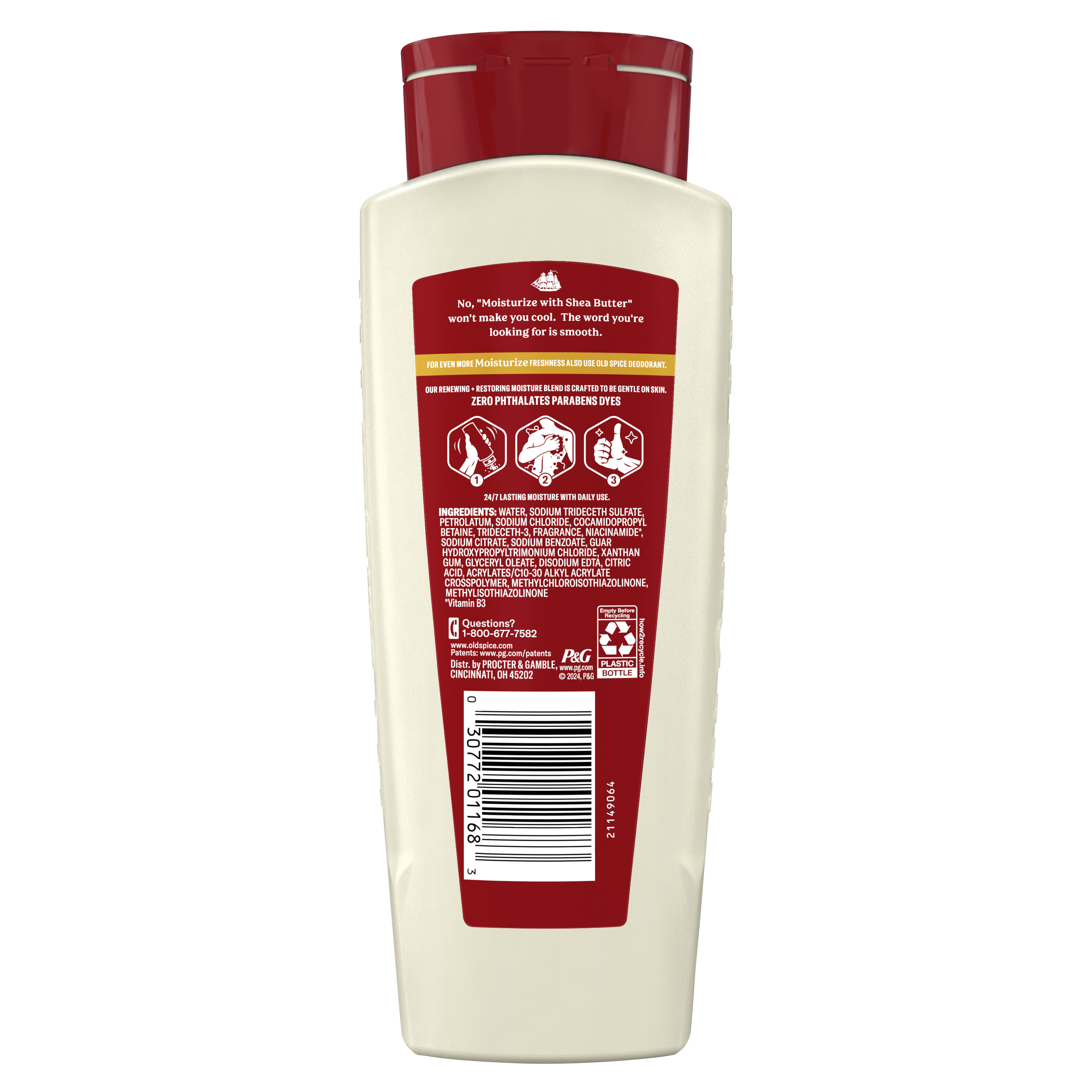 Old Spice Men's Body Wash Moisturize with Shea Butter, 18 Oz
back