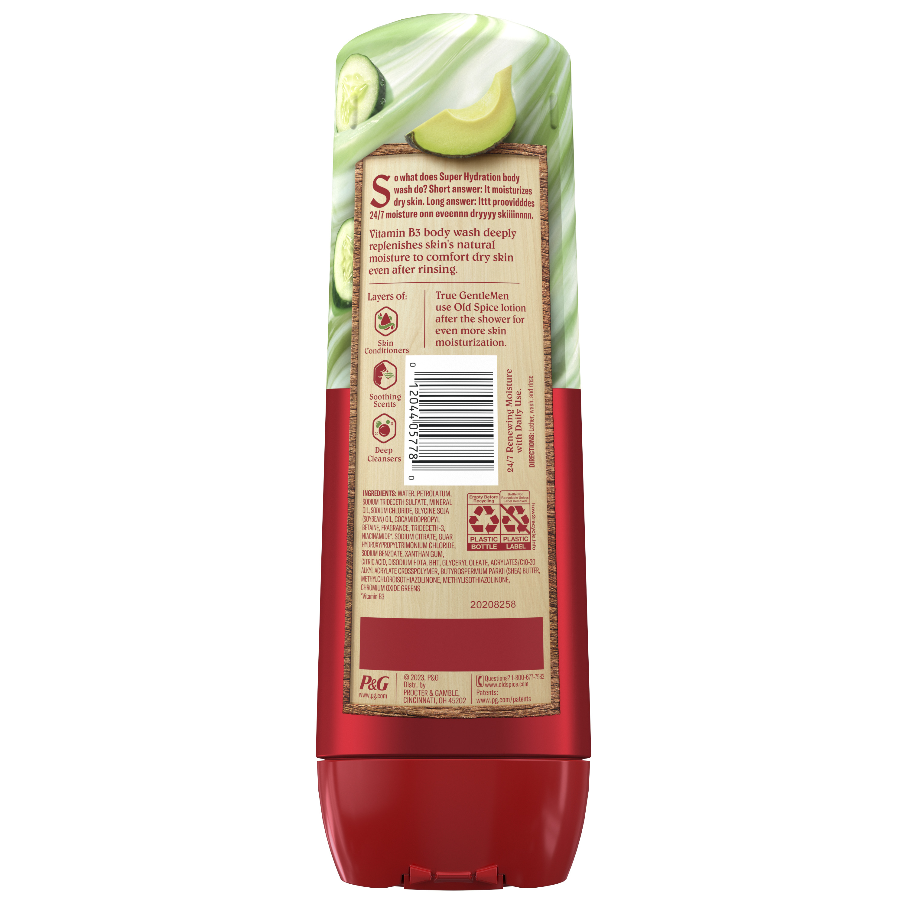 Old Spice GentleMan’s Blend Super Hydration Cucumber + Avocado Oil Body Wash for Deep Cleaning and 24/7 Renewing Moisture, 20 Oz
back