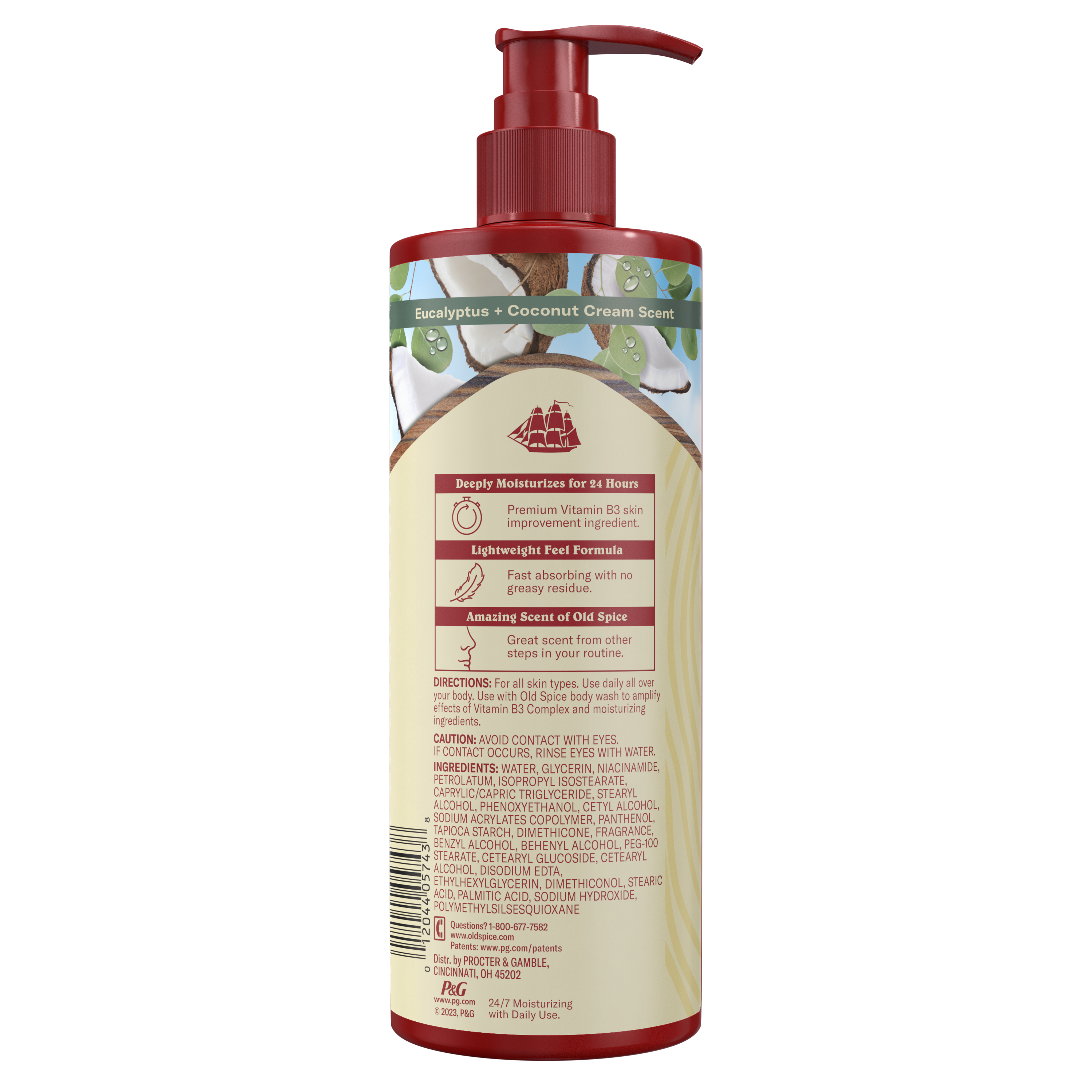 Old Spice Gentleman's Blend Super Hydration Hand & Body Lotion, Eucalyptus & Coconut Cream