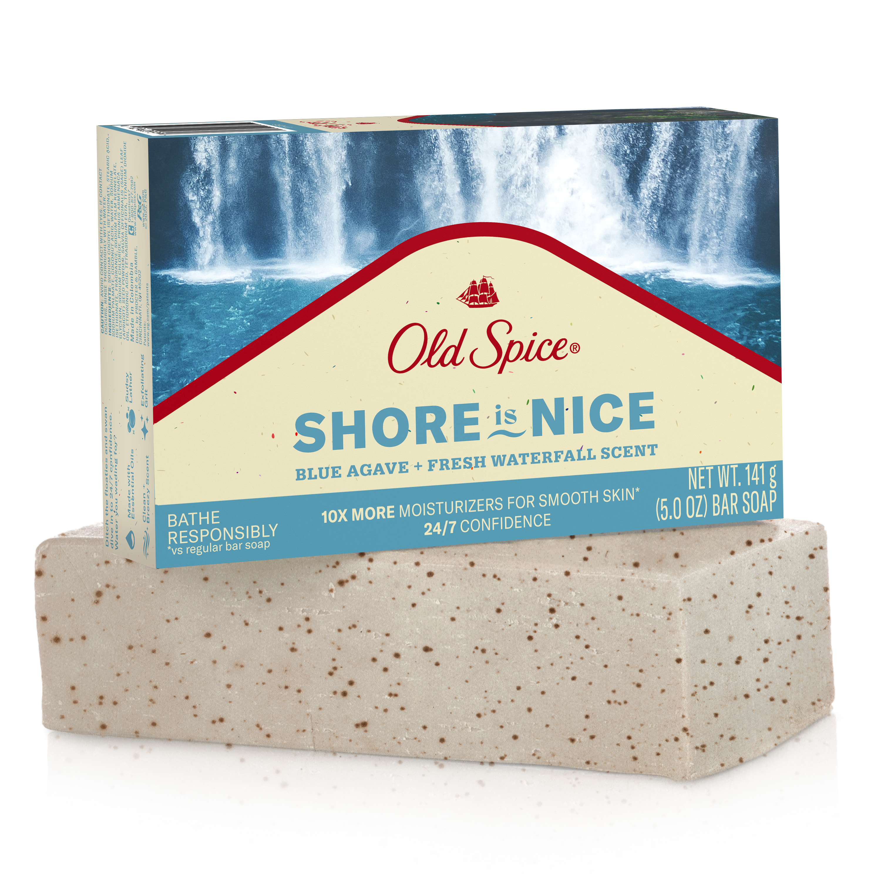 Old Spice Premium Bar Soap, Shore is Nice Blue Agave + Fresh Waterfall Scent