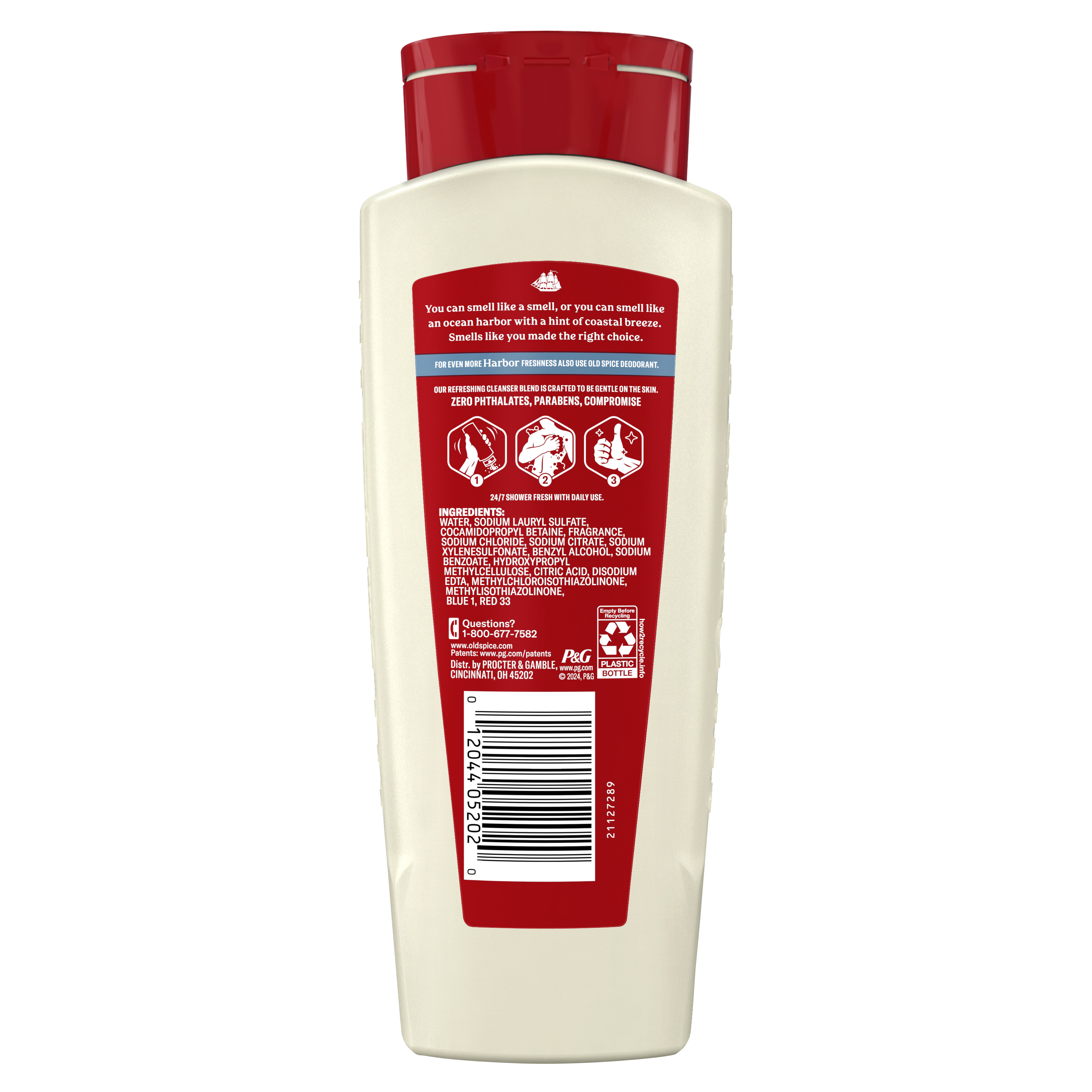 Old Spice Men's Body Wash for Men, Harbor with Coastal Breeze Scent,18 Oz
back