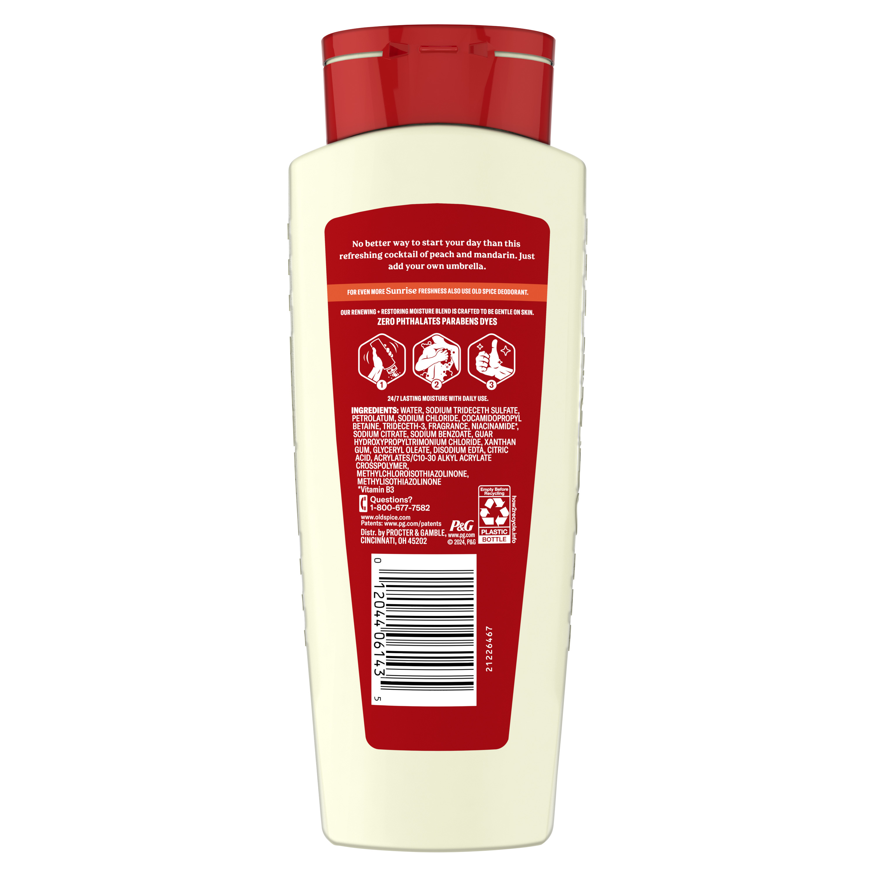 Old Spice Men's Body Wash for Men, Sunrise Scent, 18 Oz back side