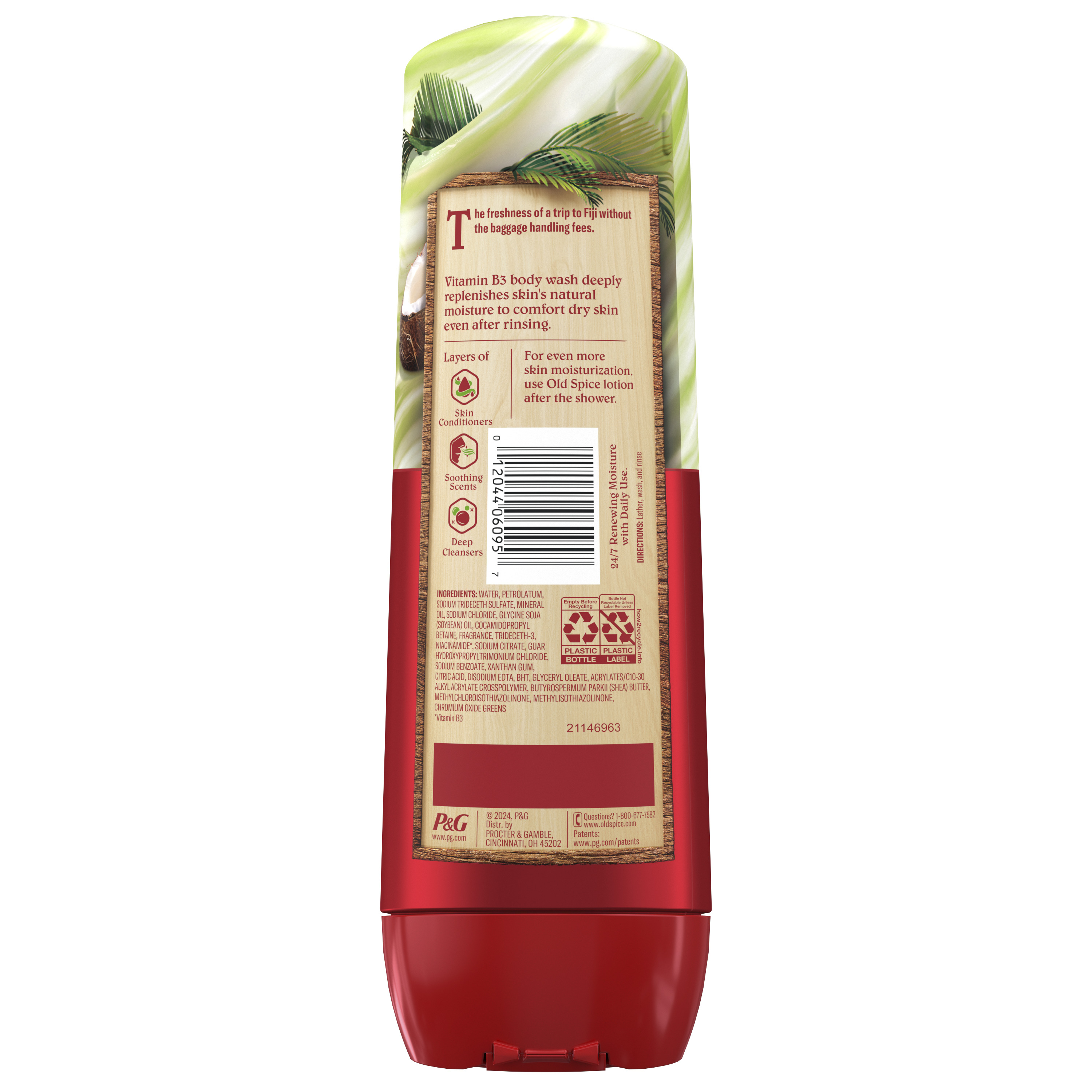 Old Spice Super Hydration Men's Body Wash, Fiji with Palm Tree + Coconut
back