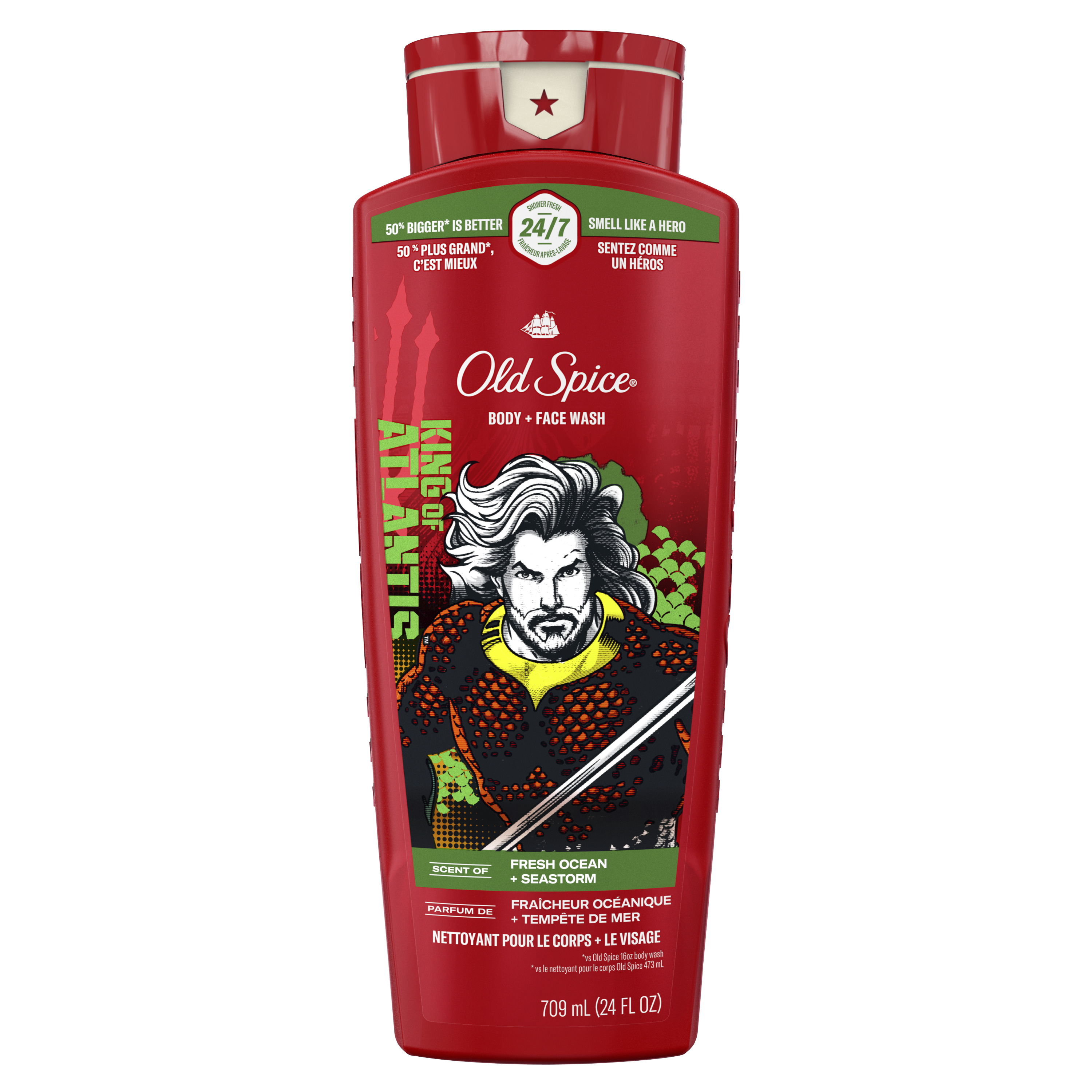 Old Spice Body Wash for Men, 24/7 Shower Fresh, Aquaman, 24 Oz