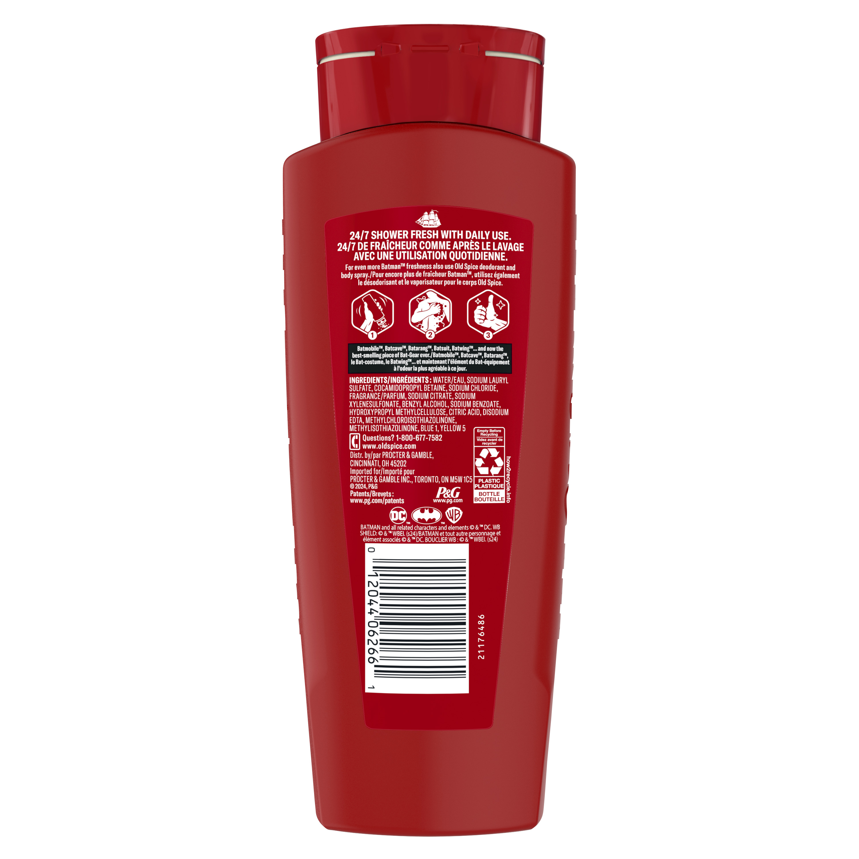 Old Spice Body Wash for Men, 24/7 Shower Fresh, Batman, 16 Oz