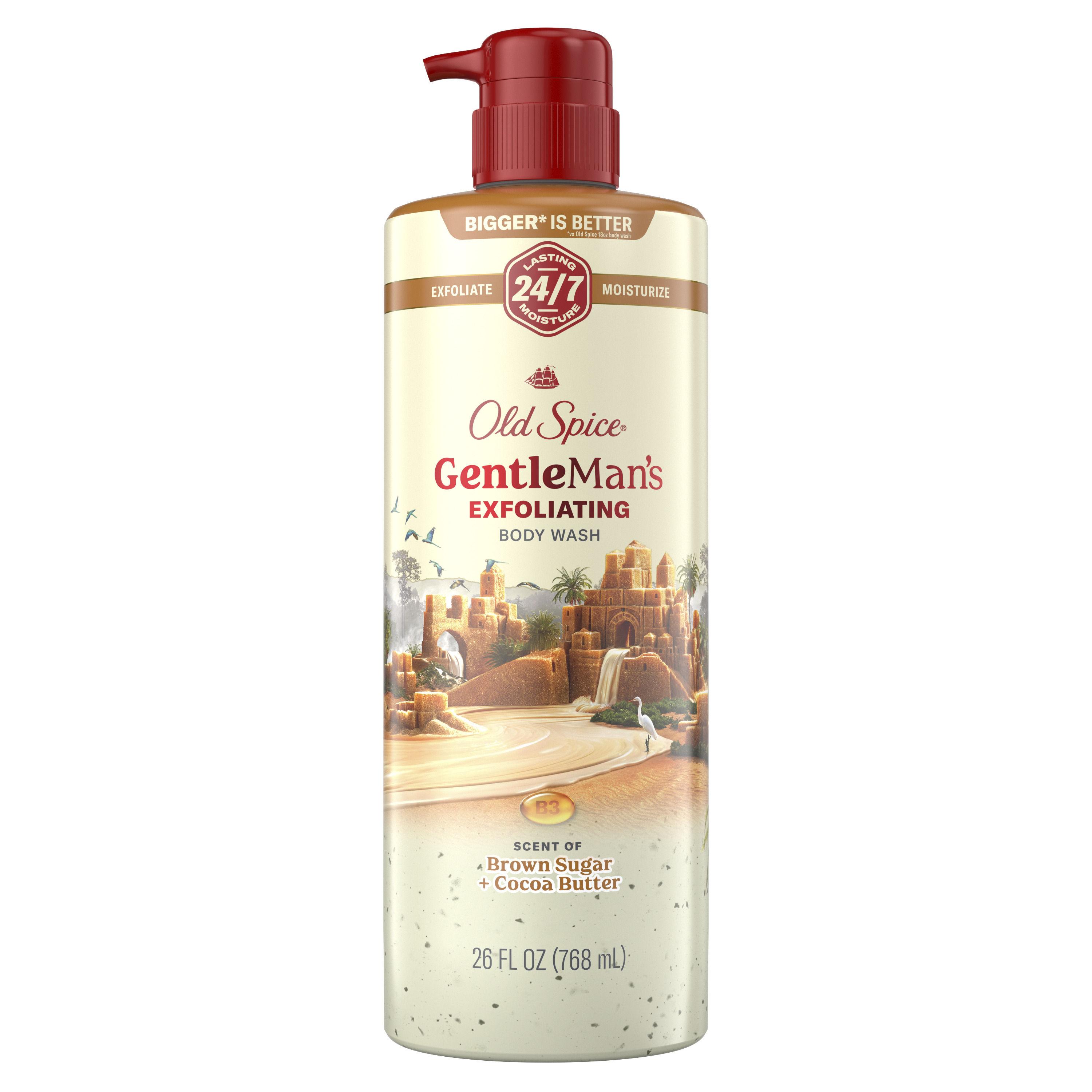 Old Spice Men's Body Wash for Men, Brown Sugar + Cocoa Butter, 26 Oz