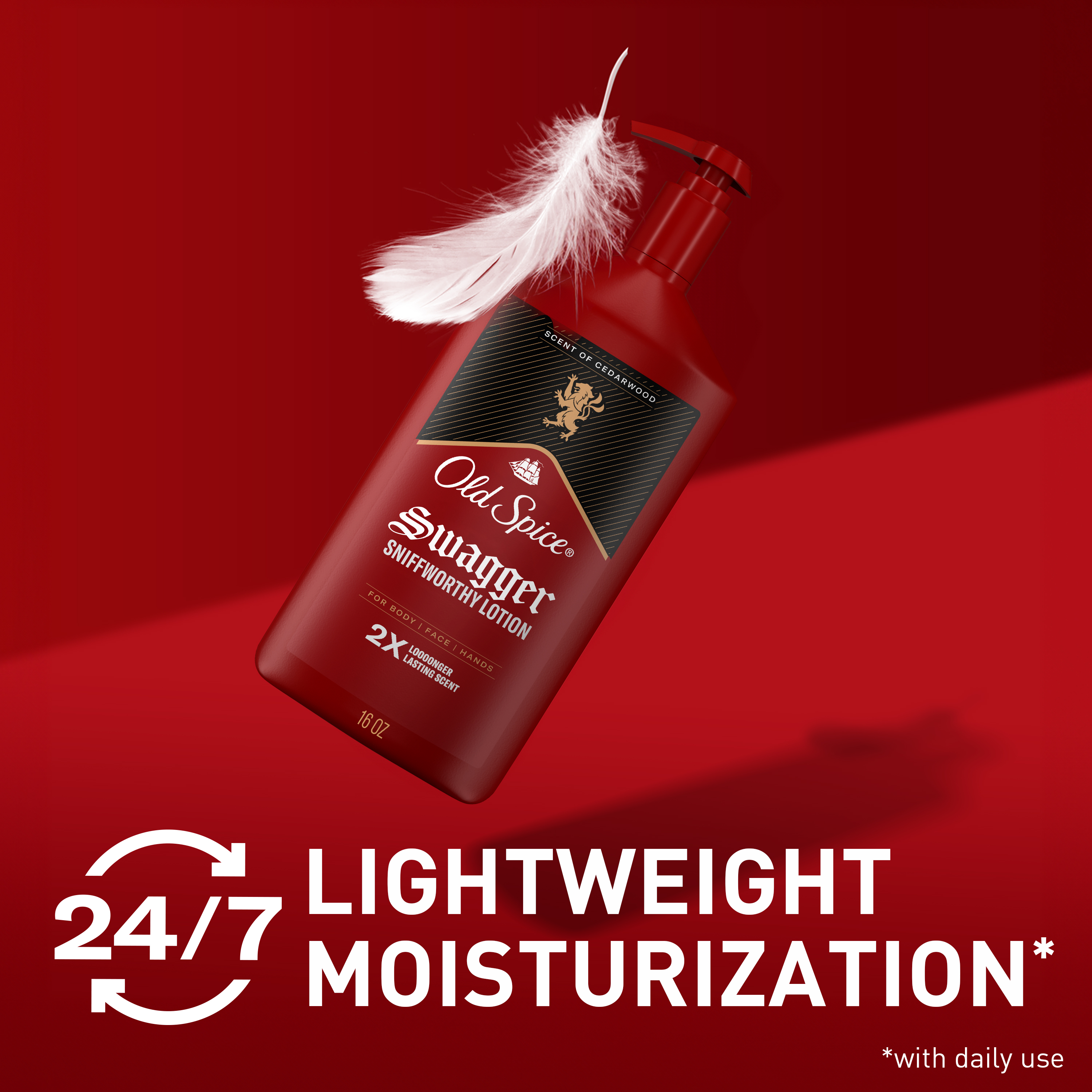 Old Spice Hand and Body Lotion, 24/7 Moisturization, Swagger
