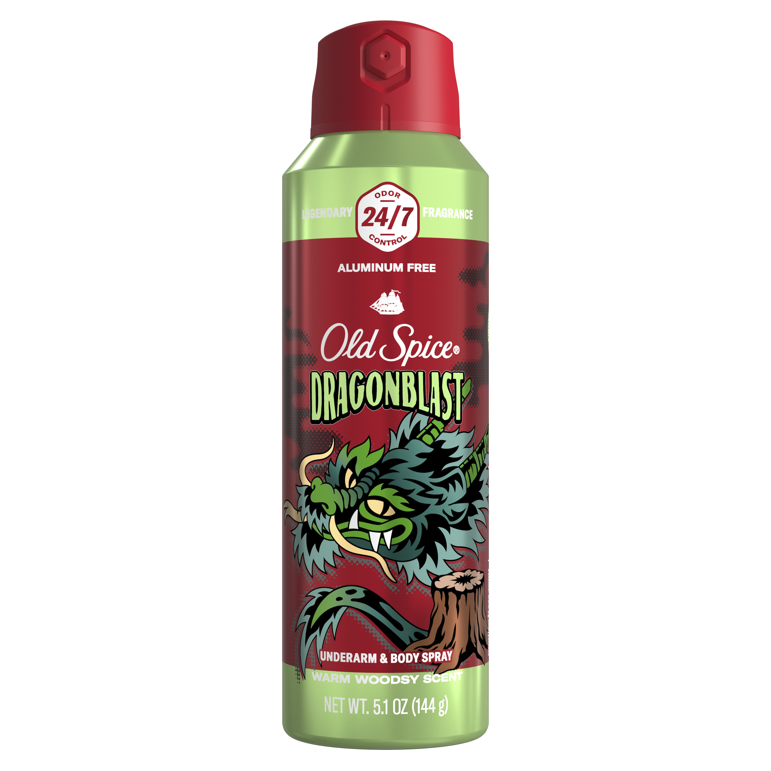 洋楽 L o r i G o l d Old Spice Body Spray Deodorant, 24/7 Freshness, Dragonblast, 5.1