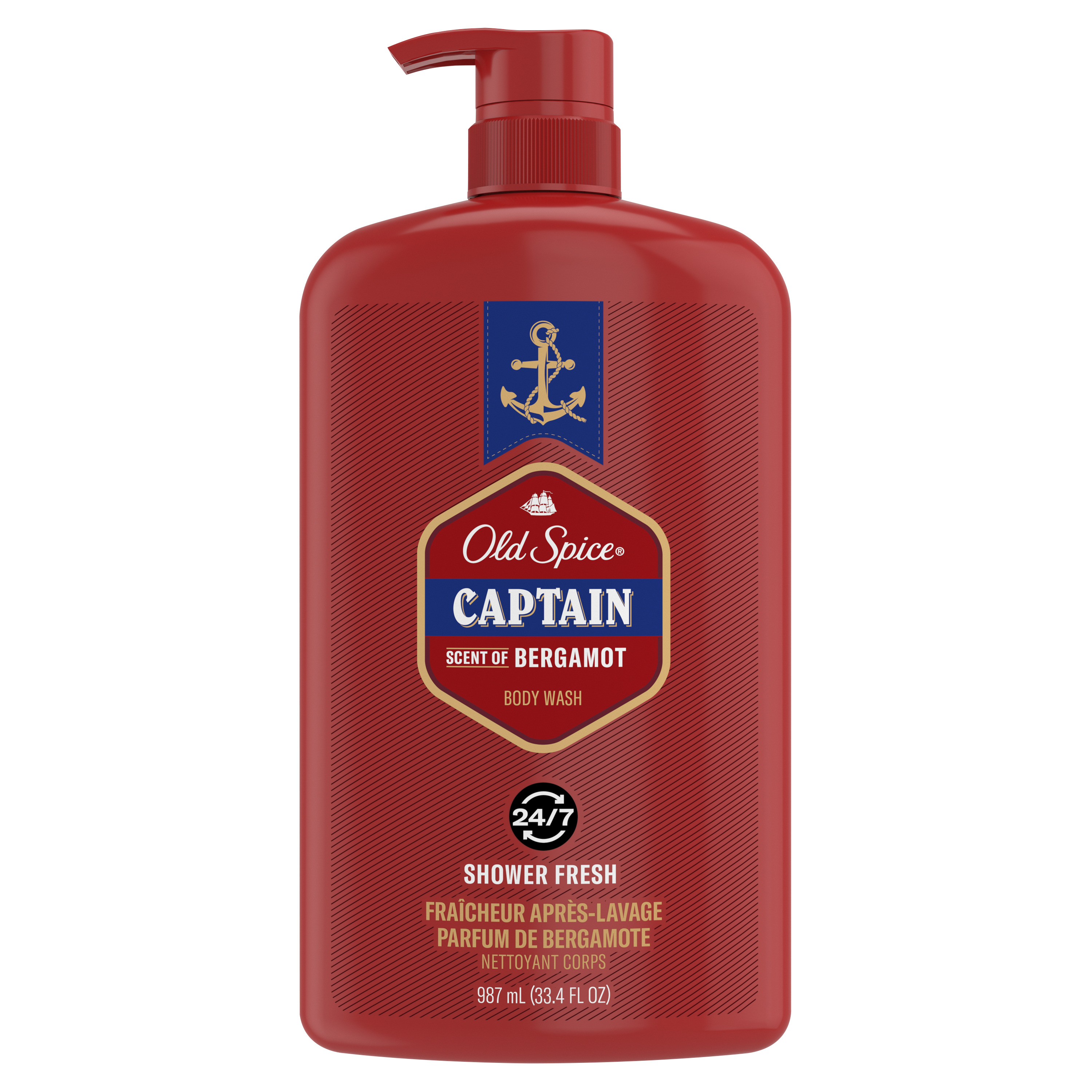 Old Spice Men's Body Wash Pump, Captain Scent, 987 ml (33.4 fl. Oz)